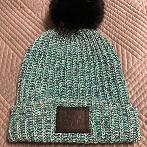 Love Your Melon Mint Chip Speckled Beanie with Pom
